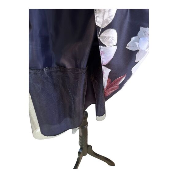 Floral Fit and Flare Dress navy Top Pink Rose Print Party Cocktail - Picture 5 of 12